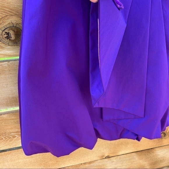 Karen Millen Purple Satin Strapless Mini Dresses 2 Available Size 4&6 - Picture 8 of 15